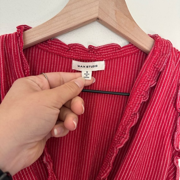 MAX STUDIO Red Ruffled & Tiered Mini Dress - Picture 2 of 6